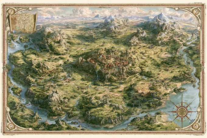 fantasy map illustration for map