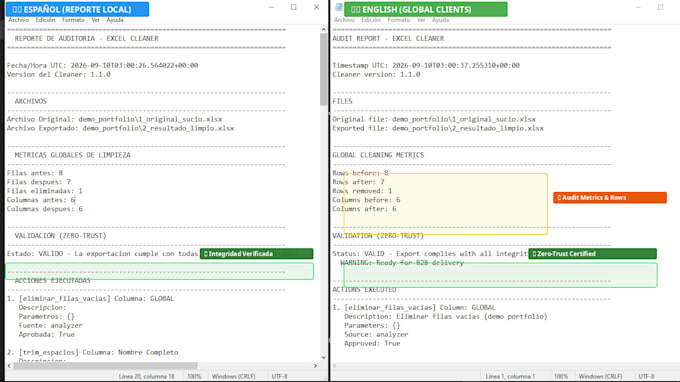 clean sales inventory client excel CSV with audit report