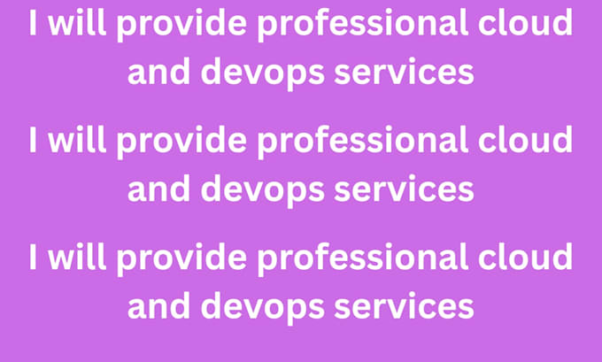 provide professional cloud and devops services