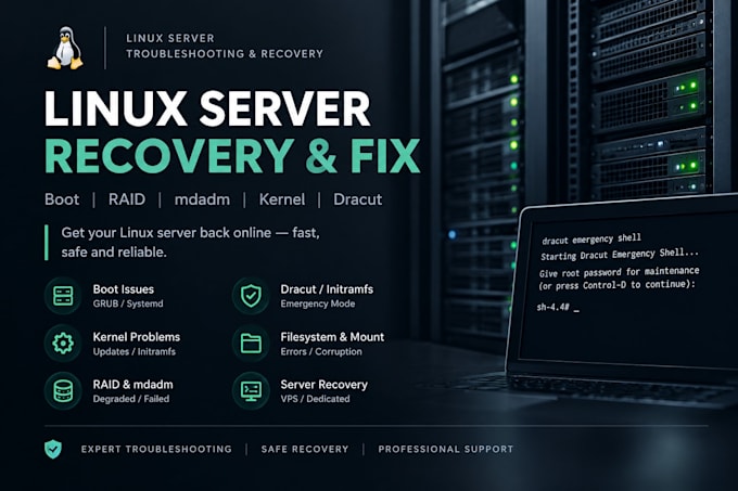 troubleshoot and resolve linux server boot and system issues