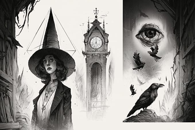 draw black and white illustrations
