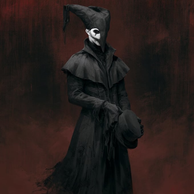 create dark art illustration, horor and skull artwork