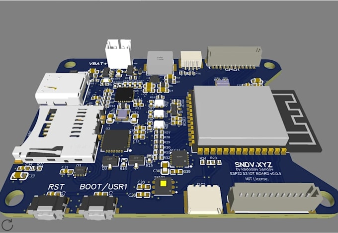 design esp32 iot pcb for wireless sensor and smart devices