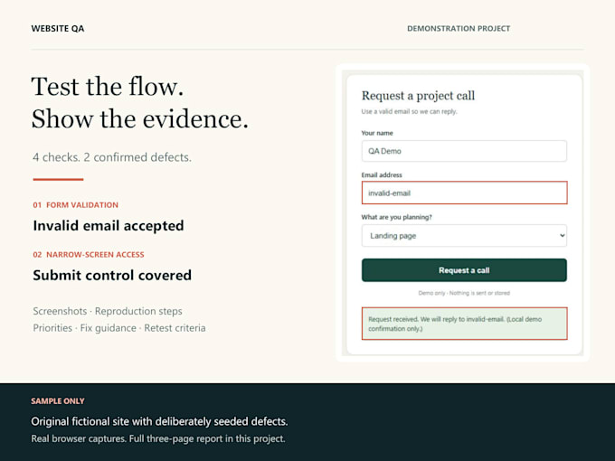 test your website forms and signup flow for bugs