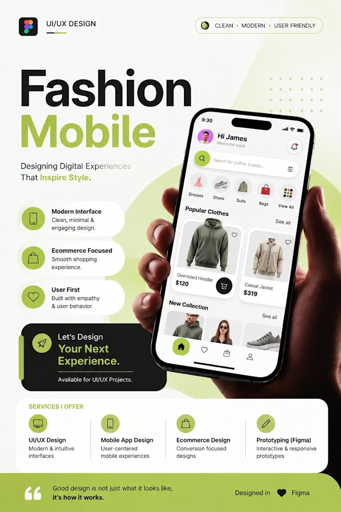 design modern figma UI UX for web and mobile apps
