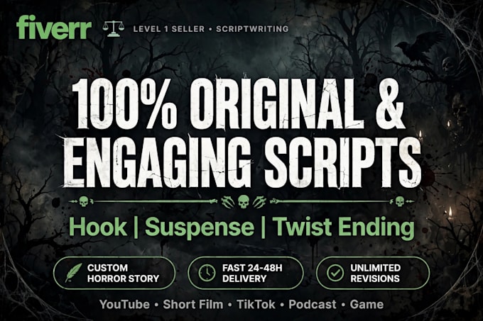 write viral scary horror story  script for youtube