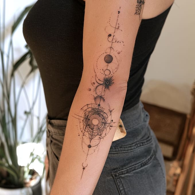 design a custom fine line or dark tattoo design