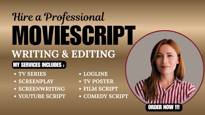 write, edit, format movie script screenplay feature film script TV series in fdx