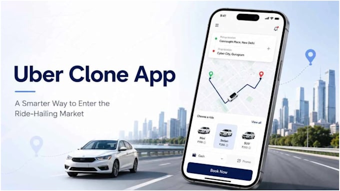 build uber clone, taxi booking app, rideshare app, truck driving,car rental app