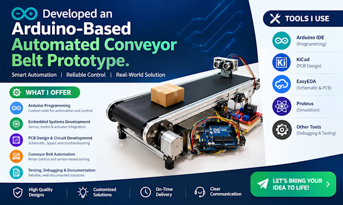 developed an arduino based automated conveyor belt prototype