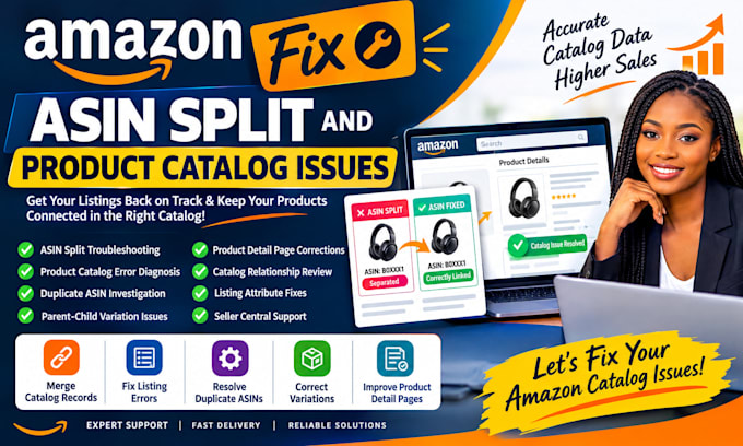 fix amazon asin split merge catalog errors product detail page listing issues