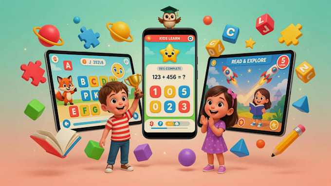 develop kids learning app, educational app and learning game for android