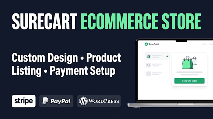 build surecart ecommerce website design product listing payment integration