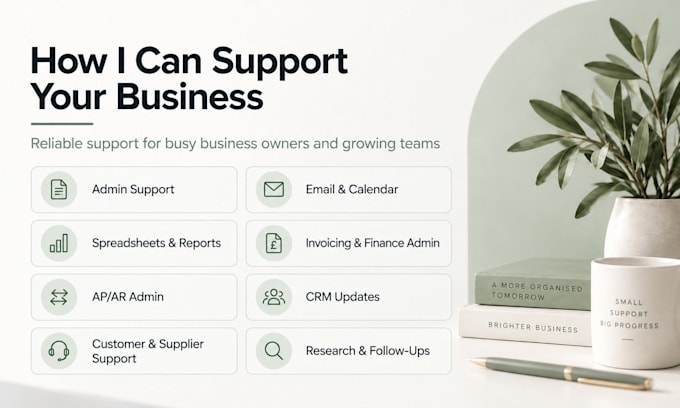 provide professional virtual admin and business support