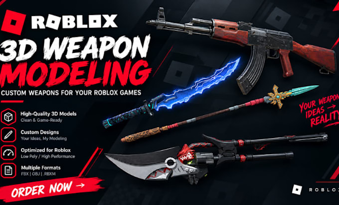 model game ready low poly weapons for roblox