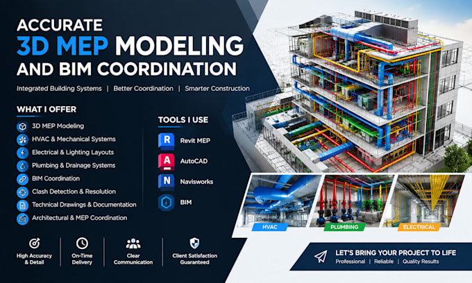 provide accurate 3d mep modeling and bim coordination