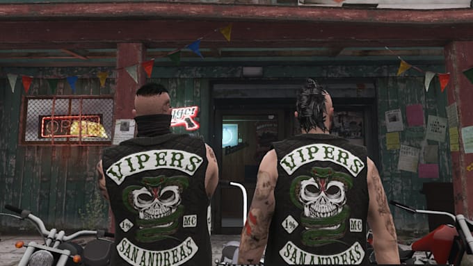 design custom fivem biker kuttes for realistic mc roleplay servers