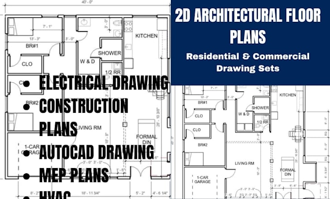 draw architectural floor plans, house plans, mep, structural and permit drawings