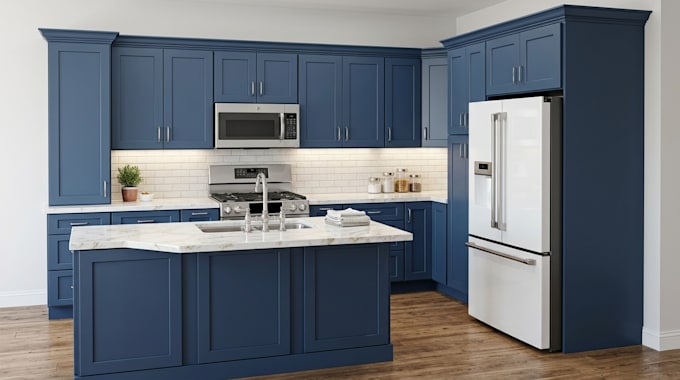 design custom kitchen cabinets with plans, elevations and 3d in sketchup