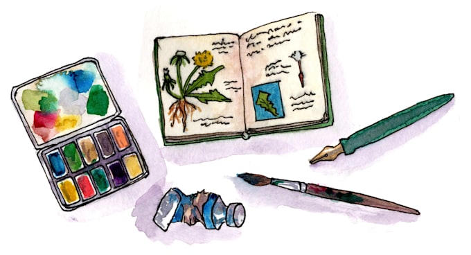 paint watercolor spot illustrations for your substack or newsletter
