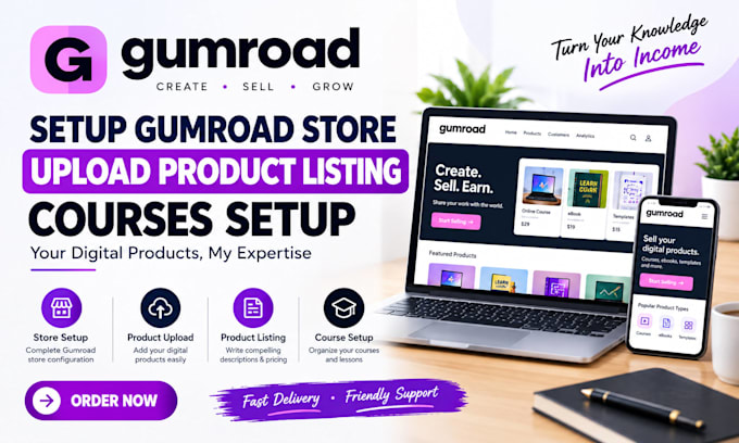 setup gumroad store upload product listing courses setup gumroad expert