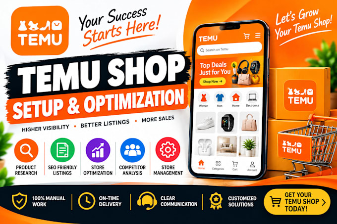 do professional temu shop setup and optimization