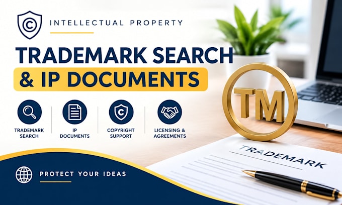 draft or review trademark search, copyright and intellectual property documents