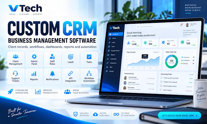 develop custom CRM and business management software
