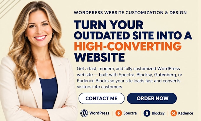 customise or design wordpress website using spectra, blocksy, gutenberg, kadence