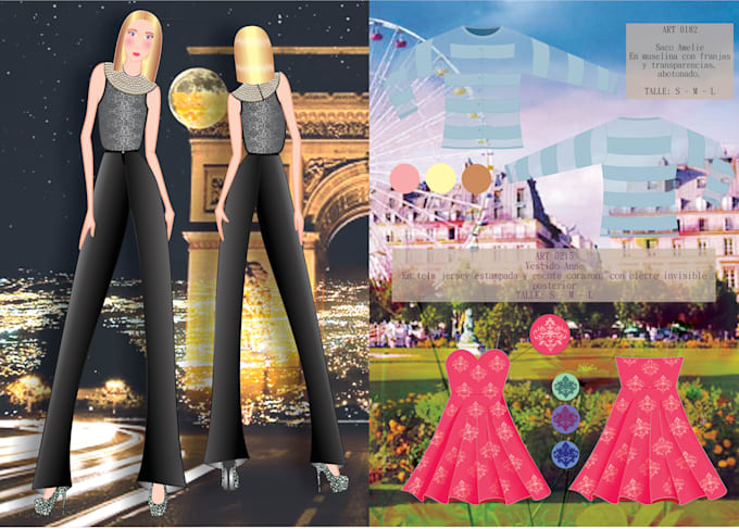 create a professional fashion catalog and collection presentation