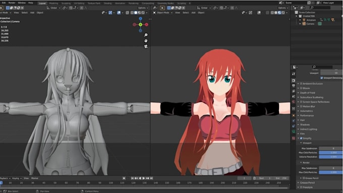 create 3d character for 3d vtuber, vrchat, rigging, 3d model, anime and 3d vroid