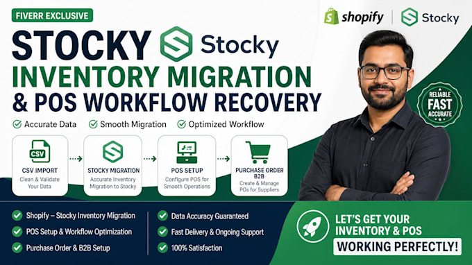 shopify stocky migration, inventory management, sync, shopify pos, csv import
