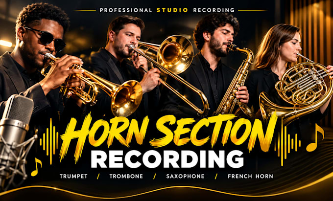 record a brass trumpet, trombone, saxophone, horn section