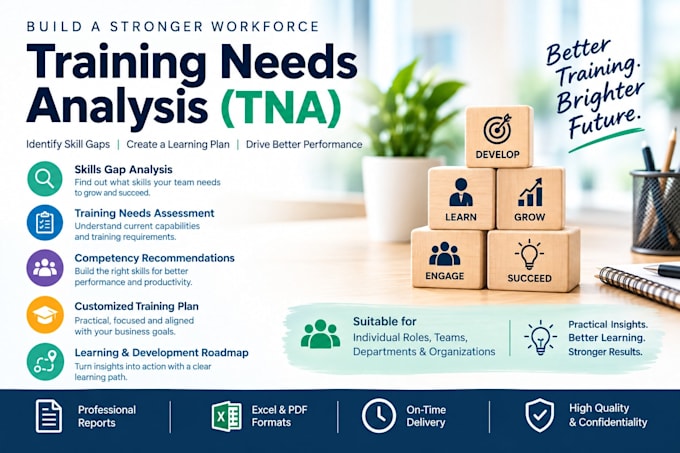 create a corporate training needs analysis and learning plan