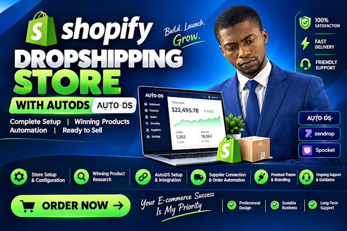 build a shopify dropshipping store with autods
