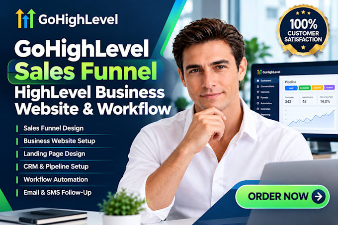design gohighlevel sales funnel highlevel business website and workflow
