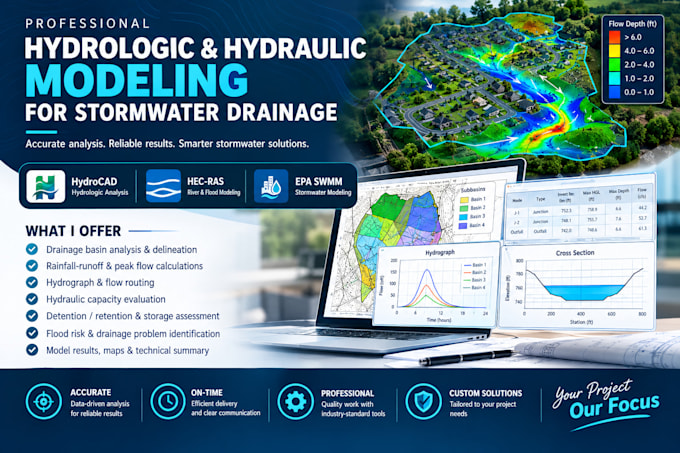do hydrologic and hydraulic modeling for stormwater drainage