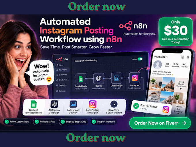 build an automated instagram posting workflow using n8n