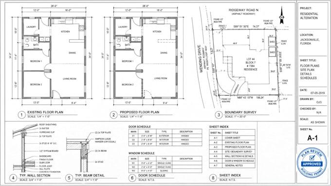 florida structural framing plans for residential construction city permits