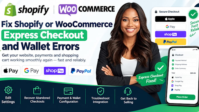 fix shopify or woocommerce express checkout and wallet errors