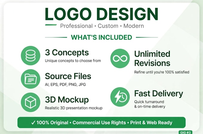 design 3 modern minimal logo designs for your business