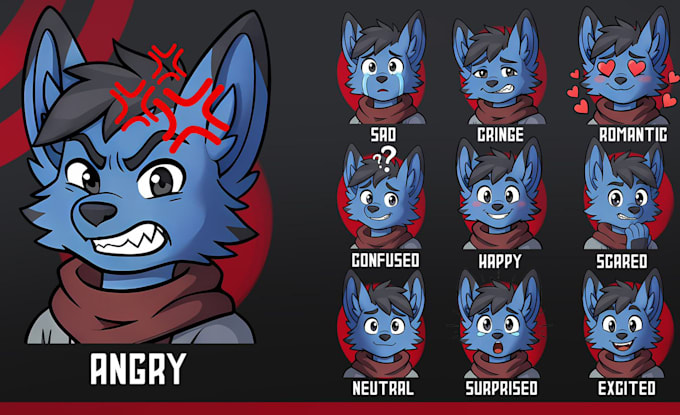 draw cute twitch emotes, chibi emotes, animated emotes, badges