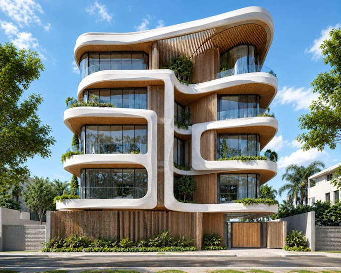 3d building exterior design and realistic rendering