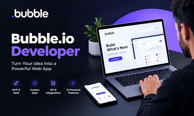 build bubble io developer, bubble website, bubble mvp, bubble saas app, crm,n8n,