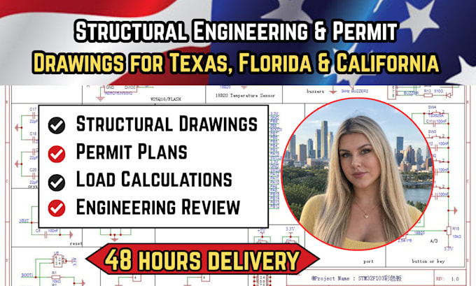 provide structural engineering and permit drawings for texas florida california