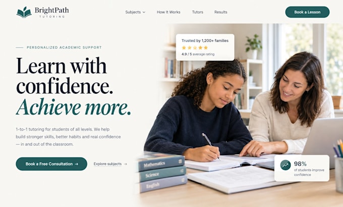 design wix tutor website squarespace tutoring education website