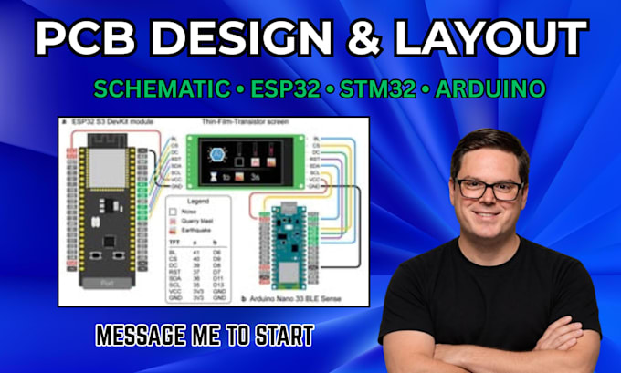 do pcb design, pcb layout, schematic design, esp32 pcb, stm32 pcb, arduino pcb