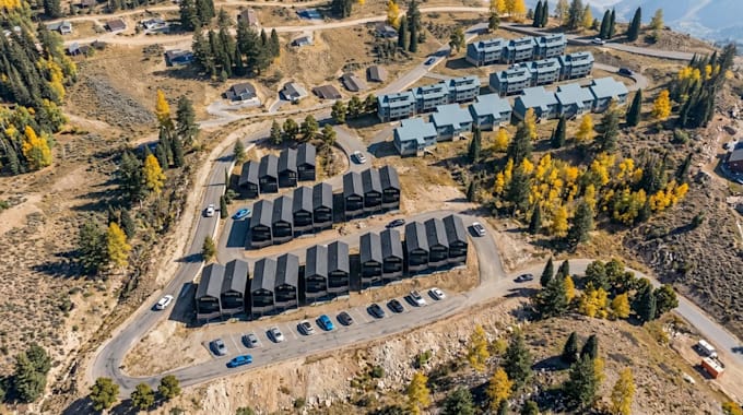 visualize 3d hillside residential development masterplan mountain housing render