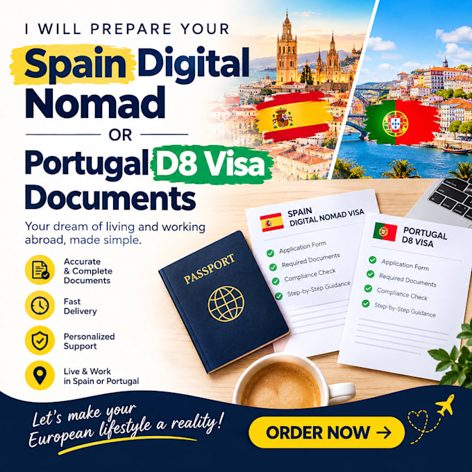 prepare your spain digital nomad or portugal d8 visa documents