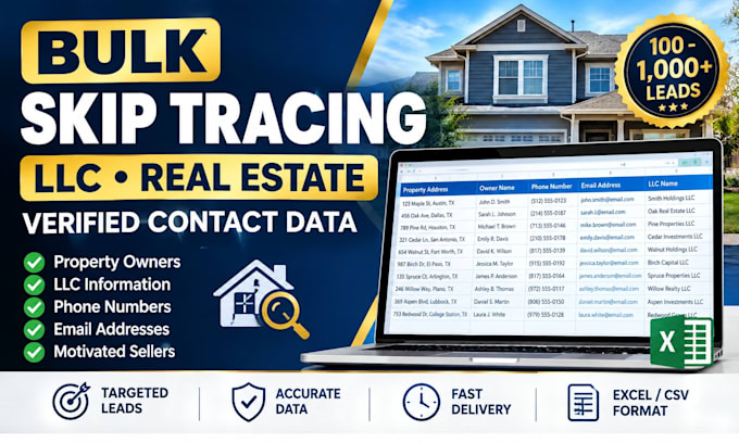do bulk skip tracing, llc skip trace and real estate lead generation